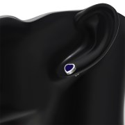 Lapiz Lazuli Heart Silver Stud Earrings, e344